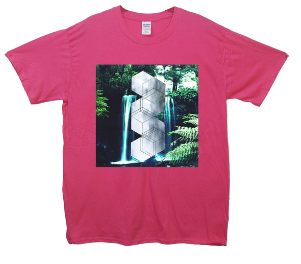 Waterfall Hexagons Printed T-Shirt - Mr Wings Emporium 