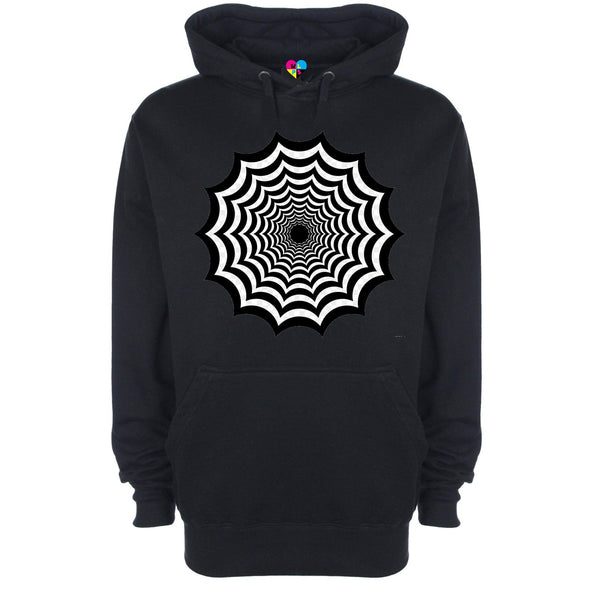 Web Optical Illusion Printed Hoodie - Mr Wings Emporium 