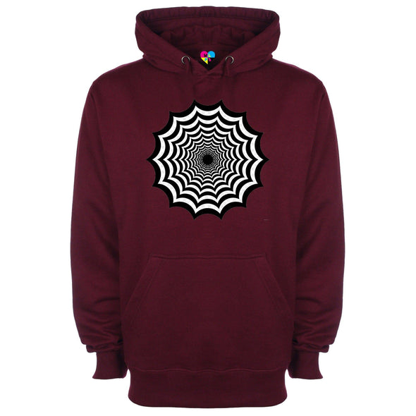 Web Optical Illusion Printed Hoodie - Mr Wings Emporium 