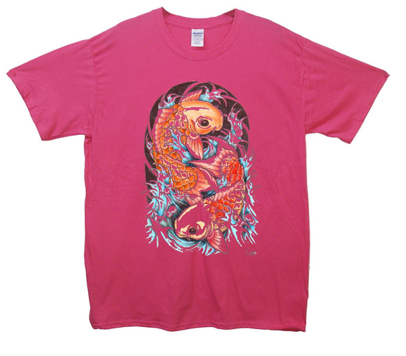 Ying Yang Koi Karp Printed T-Shirt - Mr Wings Emporium 