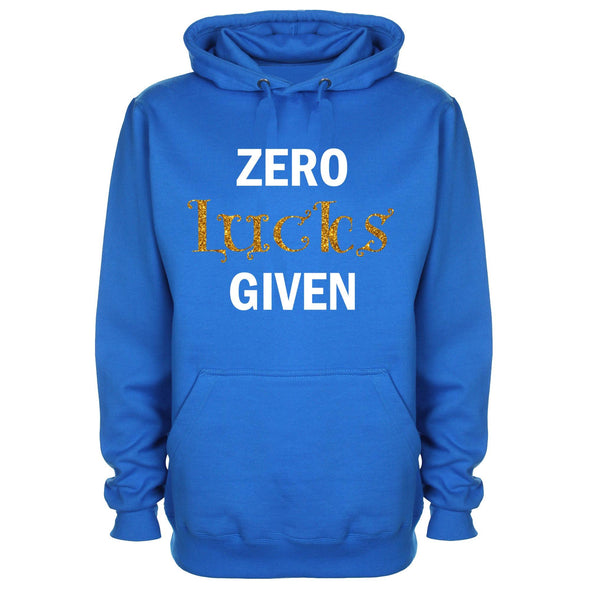 Zero Lucks Given Glitter St Patrick's Printed Hoodie - Mr Wings Emporium 