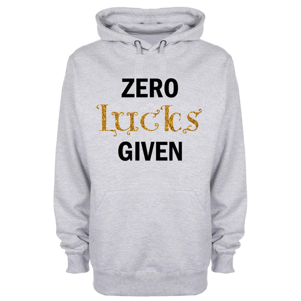 Zero Lucks Given Glitter St Patrick's Printed Hoodie - Mr Wings Emporium 