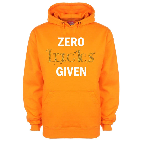 Zero Lucks Given Glitter St Patrick's Printed Hoodie - Mr Wings Emporium 