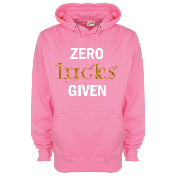 Zero Lucks Given Glitter St Patrick's Printed Hoodie - Mr Wings Emporium 