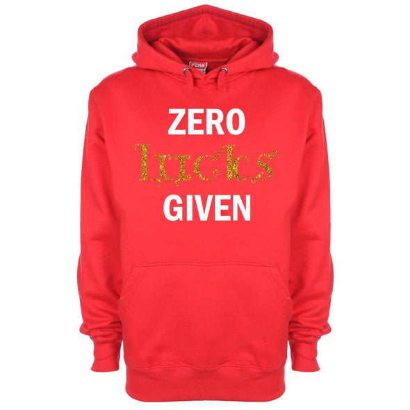 Zero Lucks Given Glitter St Patrick's Printed Hoodie - Mr Wings Emporium 